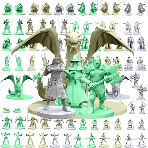 Juego de minifiguras Mythical Heroes para juegos de rol, 93 piezas en 16 diseños, héroes y monstruos, tamaño adecuado para DND