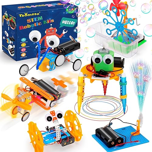 STEM Robotics Kit 6 juegos de experimentos científicos actividades de proyectos para niños de 6 a 8 a 12 años, juguete de construcción de