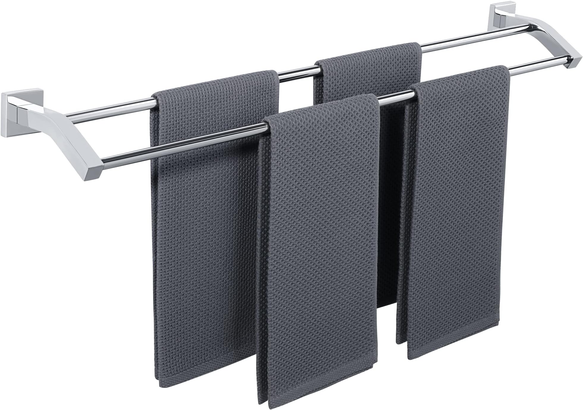 Alise Bath Double Towel Bars Towel Racks for Bathroom Lavatory,Wall Mount Towel Holder Heavy Duty SUS304 Stainless Steel Towel Hanger Towel Rail,Polished Chrome,32 Inch