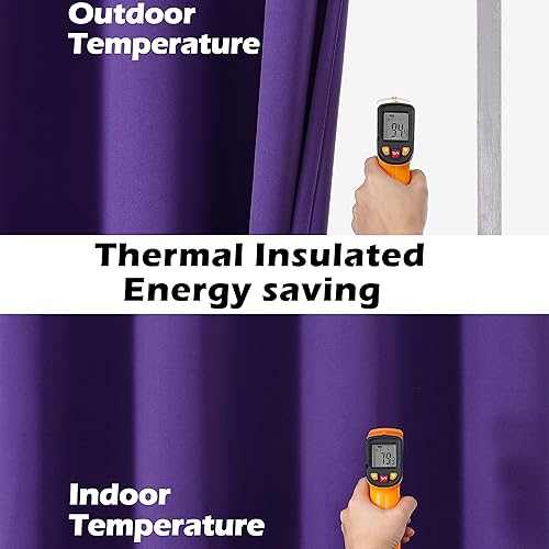 Miniatura 3 de Cortinas opacas de 84 pulgadas de largo, cortinas con aislamiento térmico para oscurecer la habitación, 2 paneles para sala de estar, ojales