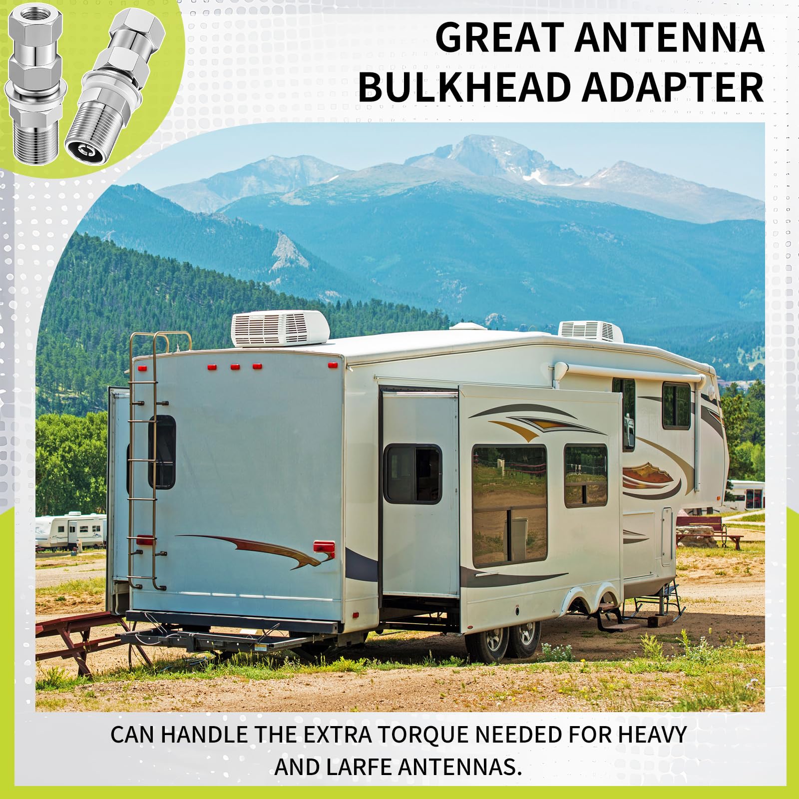 Blulu Heavy Duty Cb Antenna So-239 Stud Mount Radio Antenna Standard 3/8 x 24 Filettato Cb Radio Accessori per 1/2" Foro di Montaggio