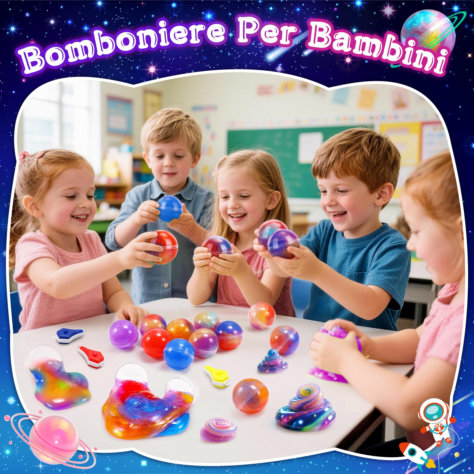 Hapikids Slime per Bambini, Gadget Compleanno Bambini Bambina Bambino Giochi Bambina 6 7 8 9 10 11 12 Anni Femmina Galaxy Slime Ball Fluffy Kit Regalo Bimba 6-12 Anni Femmina Giocattoli Bambino