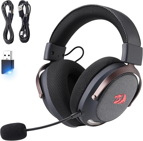 Redragon Arrow Over-Ear Wireless Gaming Headset, Black
