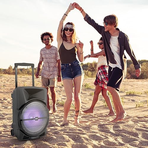 Miniatura 7 de Pyle - Sistema de bocinas PA portátil e inalámbrico – alta potencia de 1200W, compatible con Bluetooth para interiores y exteriores, altavoz DJ