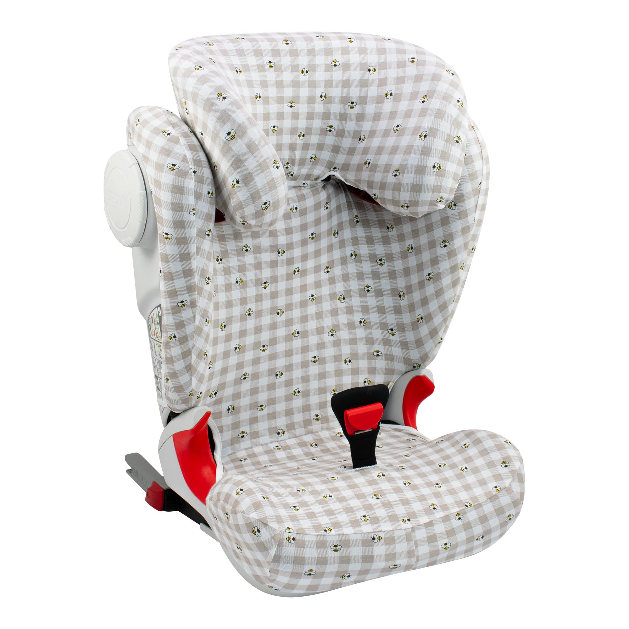 JYOKO Kids Bezug für Autositz kompatibel mit Römer KIDFIX II XP SICT (Picnic Vichy, MIT Auge)