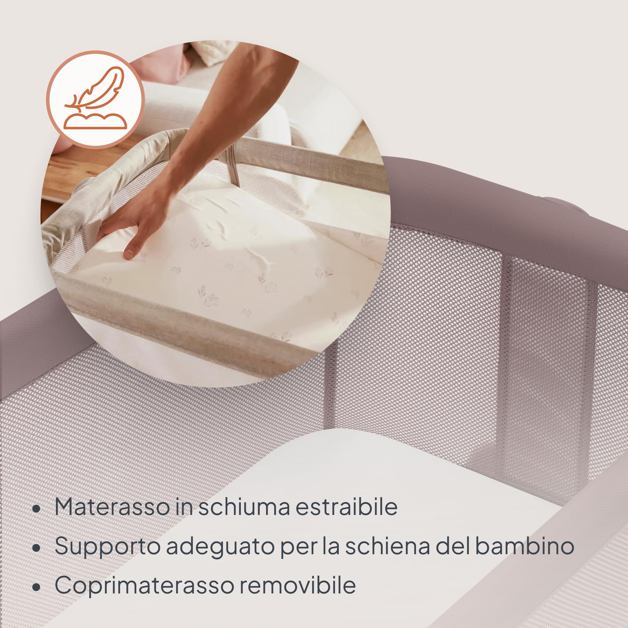 lionelo LUNA lettino portatile con materasso, co-sleeping, da neonato a 9kg, altezza e inclinazione regolabili, 4 ruote con blocco, fissaggio al letto dei genitori, arioso lettino da affiancare