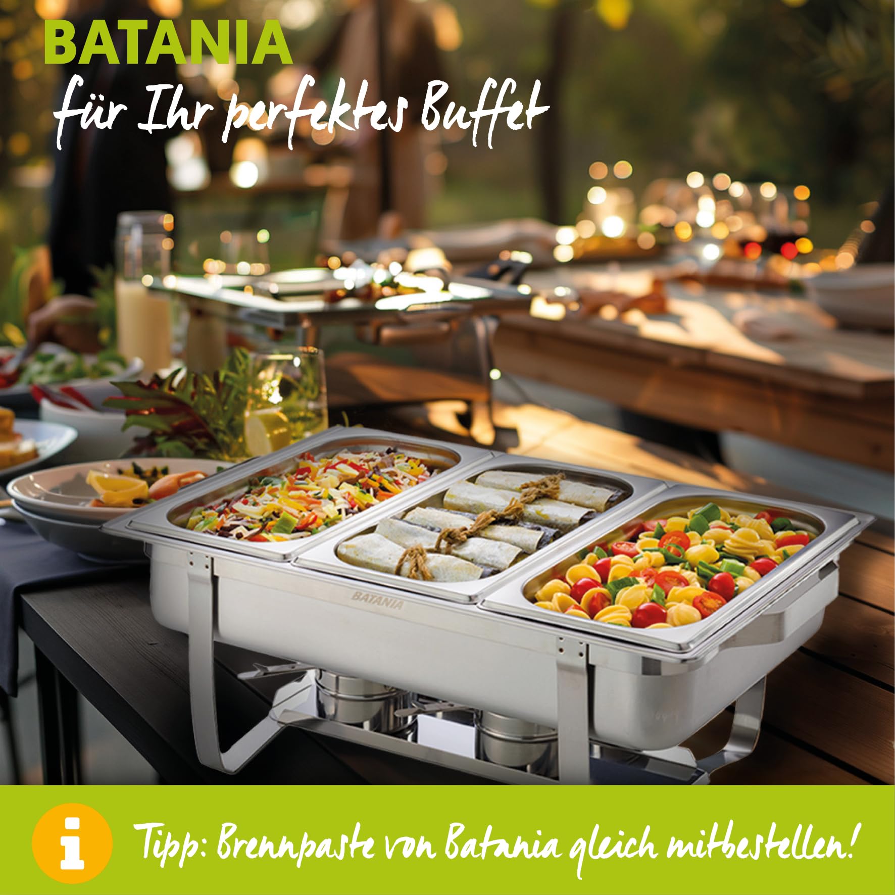 2 Chafing Dishes/Speisewärmer, 14-teilig, Gastronomiequalität, Edelstahl – Robuste Wärmebehälter für Buffet, Catering und Grillabende