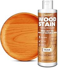 Wood Stain Teak - 250 ml Water-based Wood Stain, Indoor & Outdoor for All Wood Types, Furniture, Cabinets, Doors, Windows, Shelves, Quick Drying, Low Odour, Non-Toxic, Easy to Apply, Matt Wood Colour
