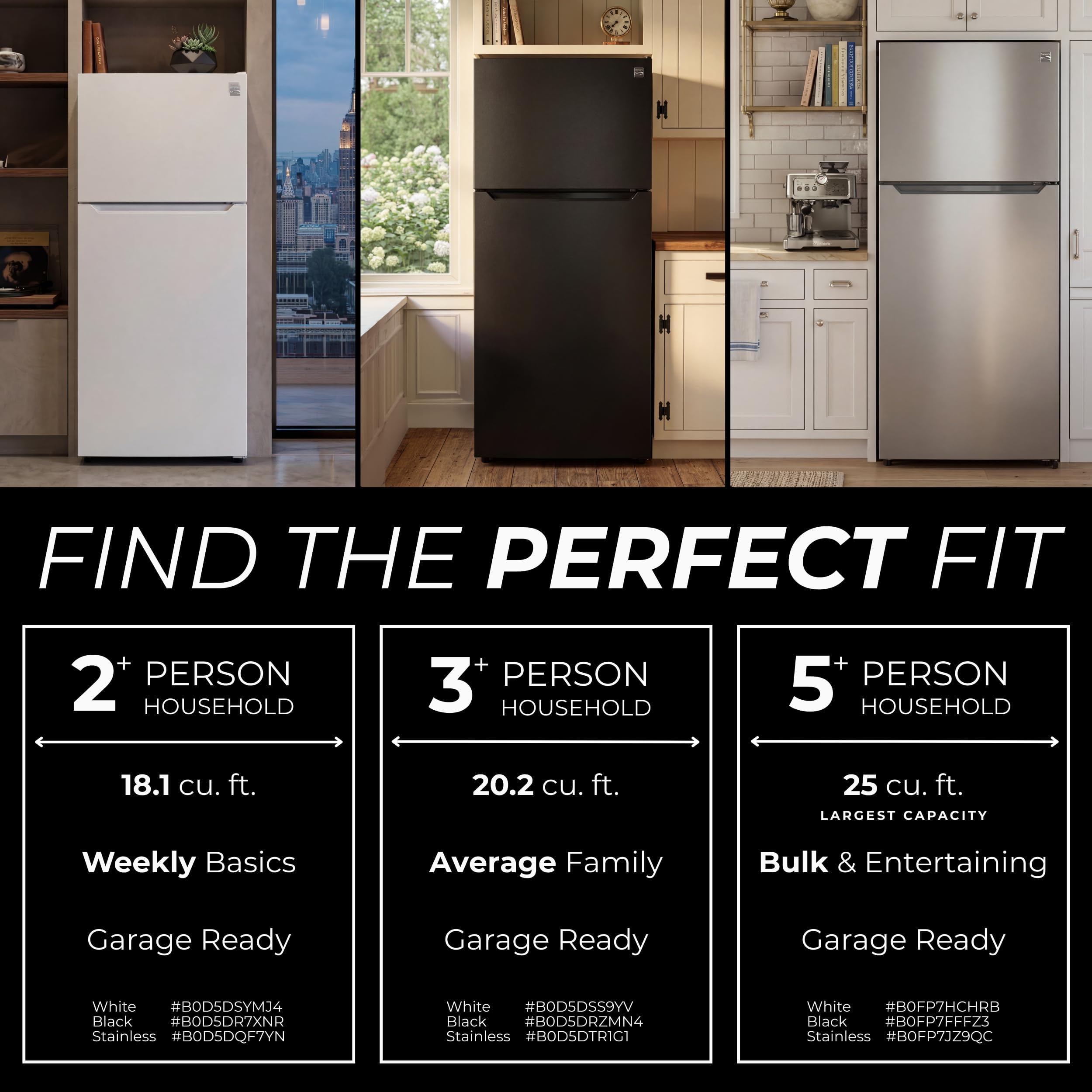 UUXUUX 30" Top Mount Refrigerator with Freezer - Adjustable Shelving, Humidity-Controlled Crispers, LED Lighting, ENERGY STAR Certified, Garage Ready, 20.2 cu. ft. Capacity - Black on Fridge.com