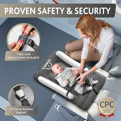 Miniatura 10 de LUMARA Cama de avión para niños pequeños, cama inflable de avión para niños pequeños, extensor de asiento de bebé para niños, colchón de aire