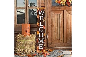 Autumn Welcome Porch Sign | 47" Fall Wooden Porch Sign for Maple...