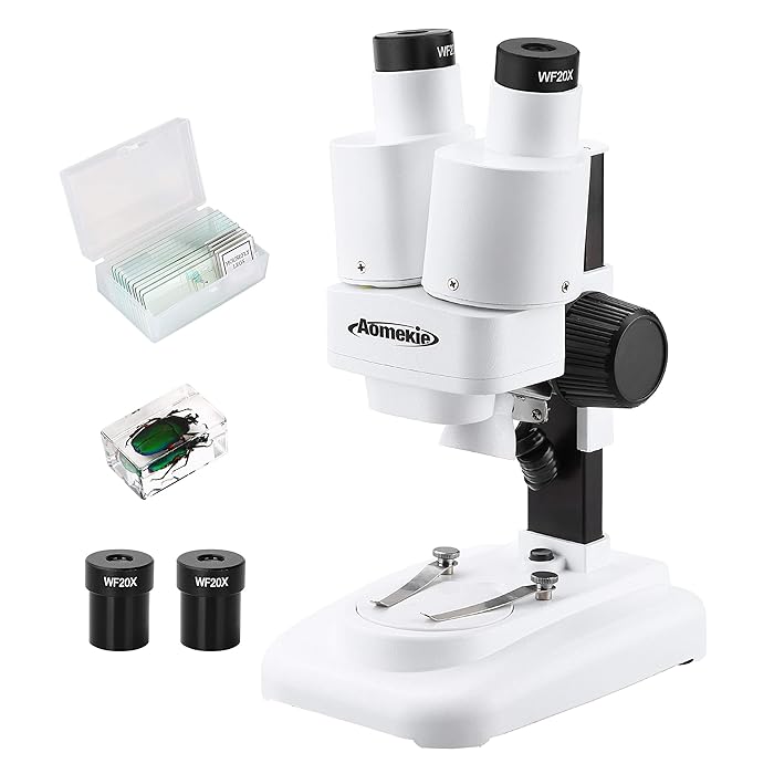 Buy Aomekie Stereo Microscope 20X & 40X Magnifications Microscopes for Children Portable LED