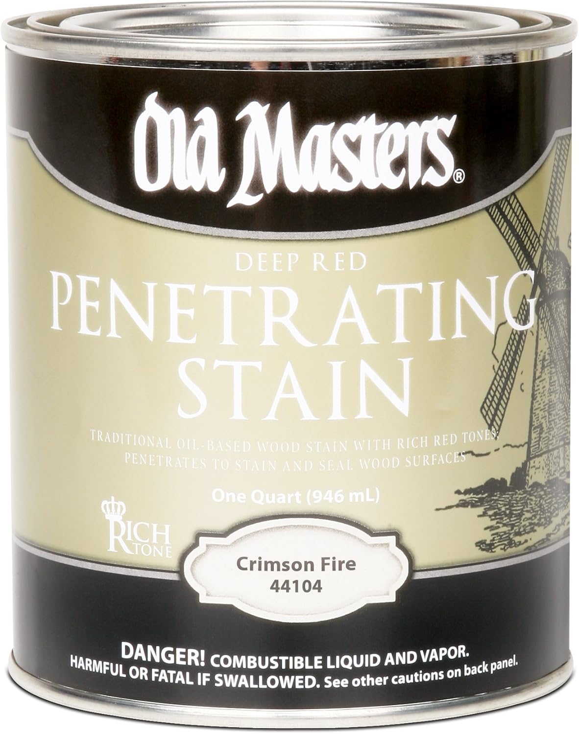 Old Masters 44104 1 Quart Penetrating Stain, Crimson Fire