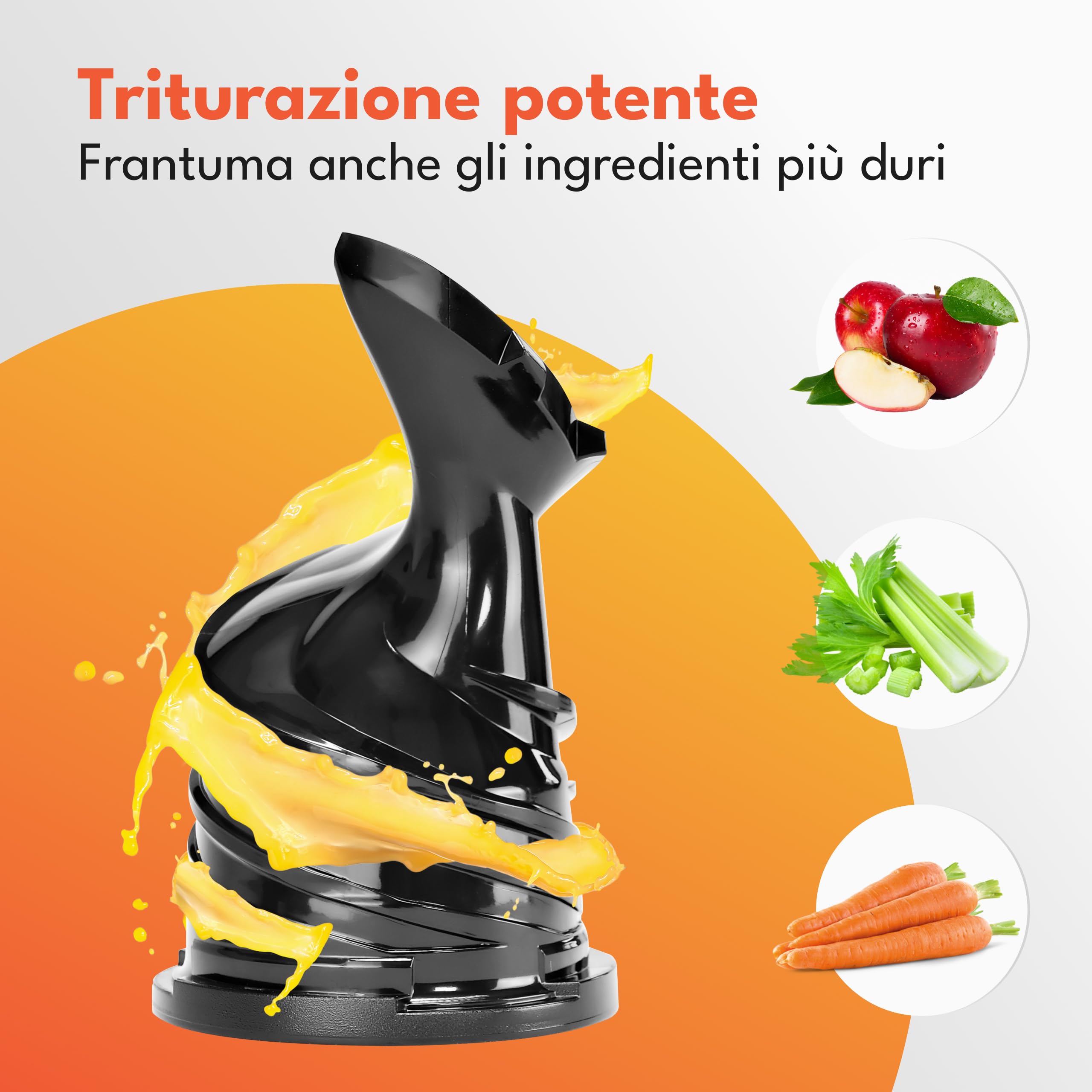 LEBENLANG Estrattore frutta e verdura - Incl. ricettario & grande apertura da 130 mm I 100% senza BPA I Slow Juicer machine Estrattori di succo a freddo I Centrifuga melograno professionale Entsafter