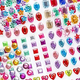 Holicolor 390pcs Gem Stickers Jewels Stickers Rhinestones Crystal for Crafts Stickers Self Adhesive Craft Jewels, Muticolo...
