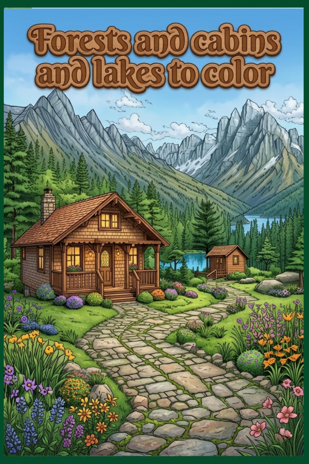 Forests and cabins and lakes to color: Relax and Let Your Imagination Soar in Nature