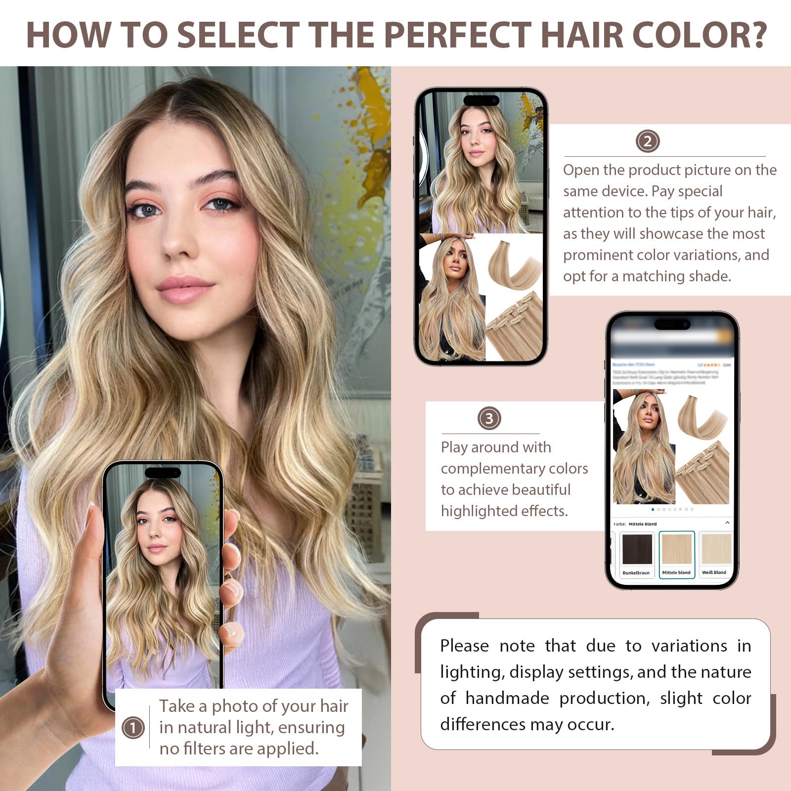 TESS Clip in Extensions Echthaar 6stk 40g, 6 Clip in Haarverlängerung Echthaar Extensions Spitzennetz Remy Extensions 40cm 1BTG4# Naturschwarz/Grau