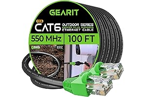 GearIT Cat6 Outdoor Ethernet Cable: 100ft of Speed and Durability