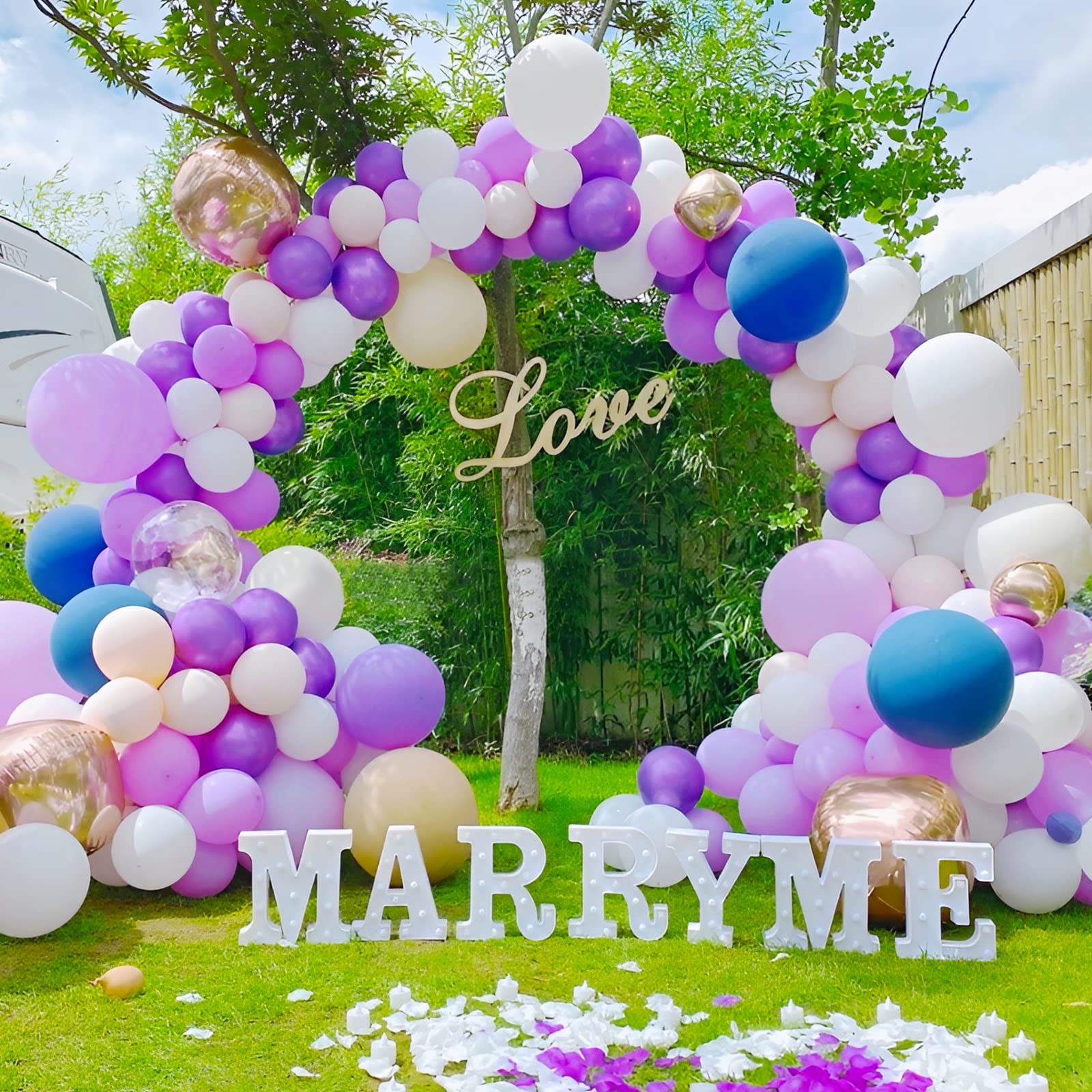 Fomcet 9.5FT White Round Backdrop Stand Metal Large Circle Wedding Balloon Arch Frame for Ceremony Bridal Shower Birthday Thanksgiving Christmas Reception Decoration Heavy Duty Rust Proof Steel Stand