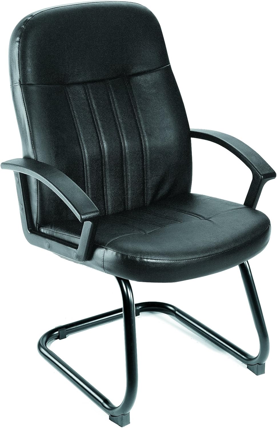 Boss Office Products Executive LeatherPlus Budget Guest Chair in Black, 250 (B8109)