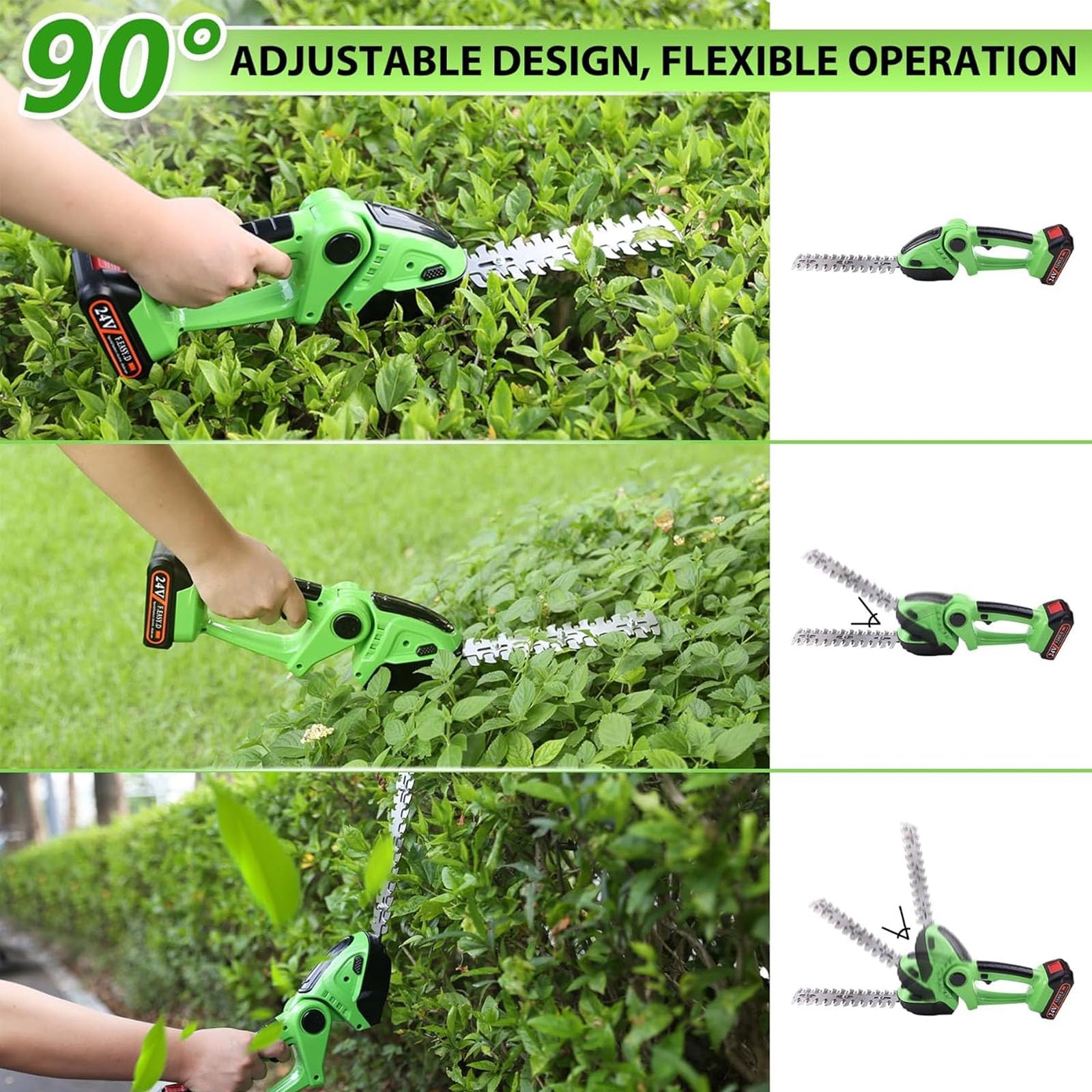 Tagliasiepi e cesoia per erba a batteria da 21 V per attrezzi da giardino, con batteria da 1500 mAh per la manutenzione del giardino, la rifinitura del prato e la potatura.