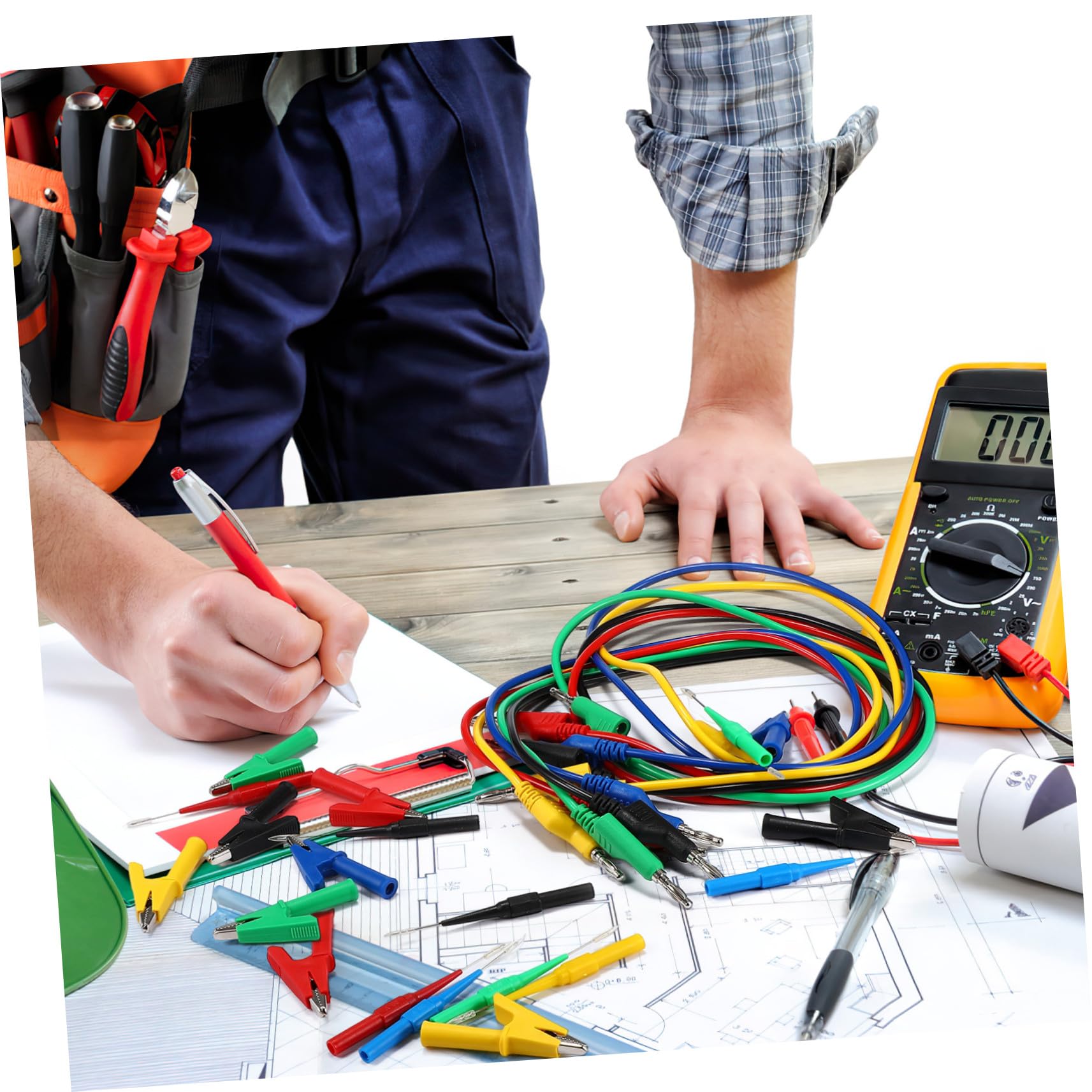 Kit e Prestazioni Elettromeccaniche per Test Elettrici Puntali per Tester con Clip Coccodrillo e Sonde di Test Set in Rame e Pvc con Connessione Banana Standard per Multimetro