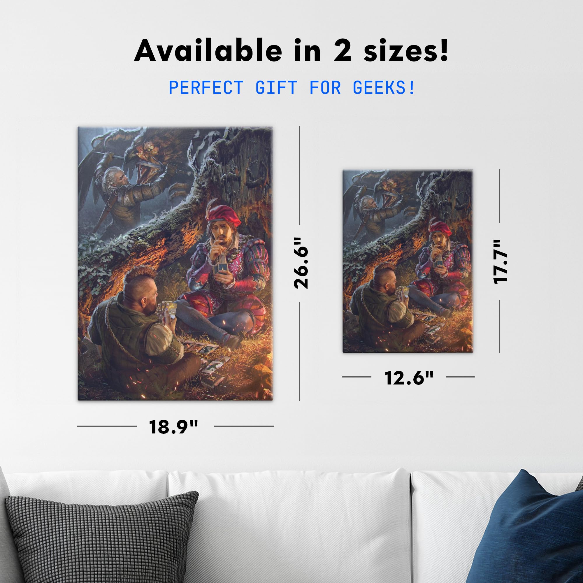 Displate Affiche Métallique The Witcher 3 - Wild Hunt 10th Anniversary - Two Fierce Duels - Salle de jeux Déco Maison Chambre Art Moderne - Cadeau - Decoration Murale Metal Poster 32 cm x 45 cm