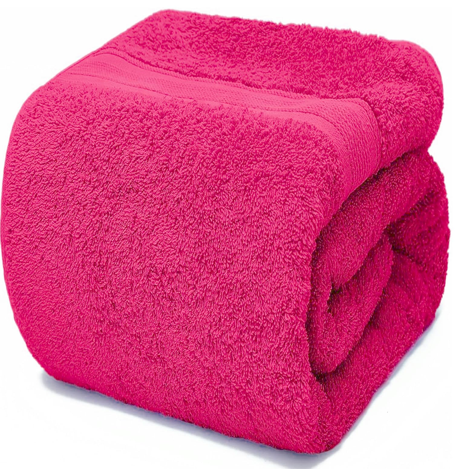 Towelbay Pink Extra Super Huge Jumbo Bath Sheet Towel (150 X 200 Cm -600Gsm) Egyptian Cotton Xxxl Massive Big Bath Sheet Soft Towel Body Wrap (Pink)