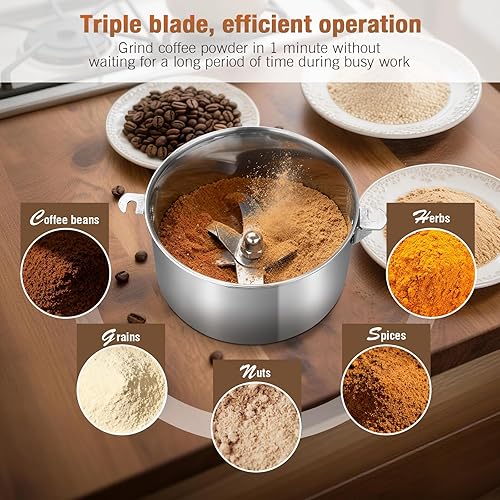 Miniatura 3 de Molinillo eléctrico de grano  Tipo oscilante 3500 W, 110 V, 28.22 oz, molinillo de especias comercial, adecuado para harina, maíz y café, especias