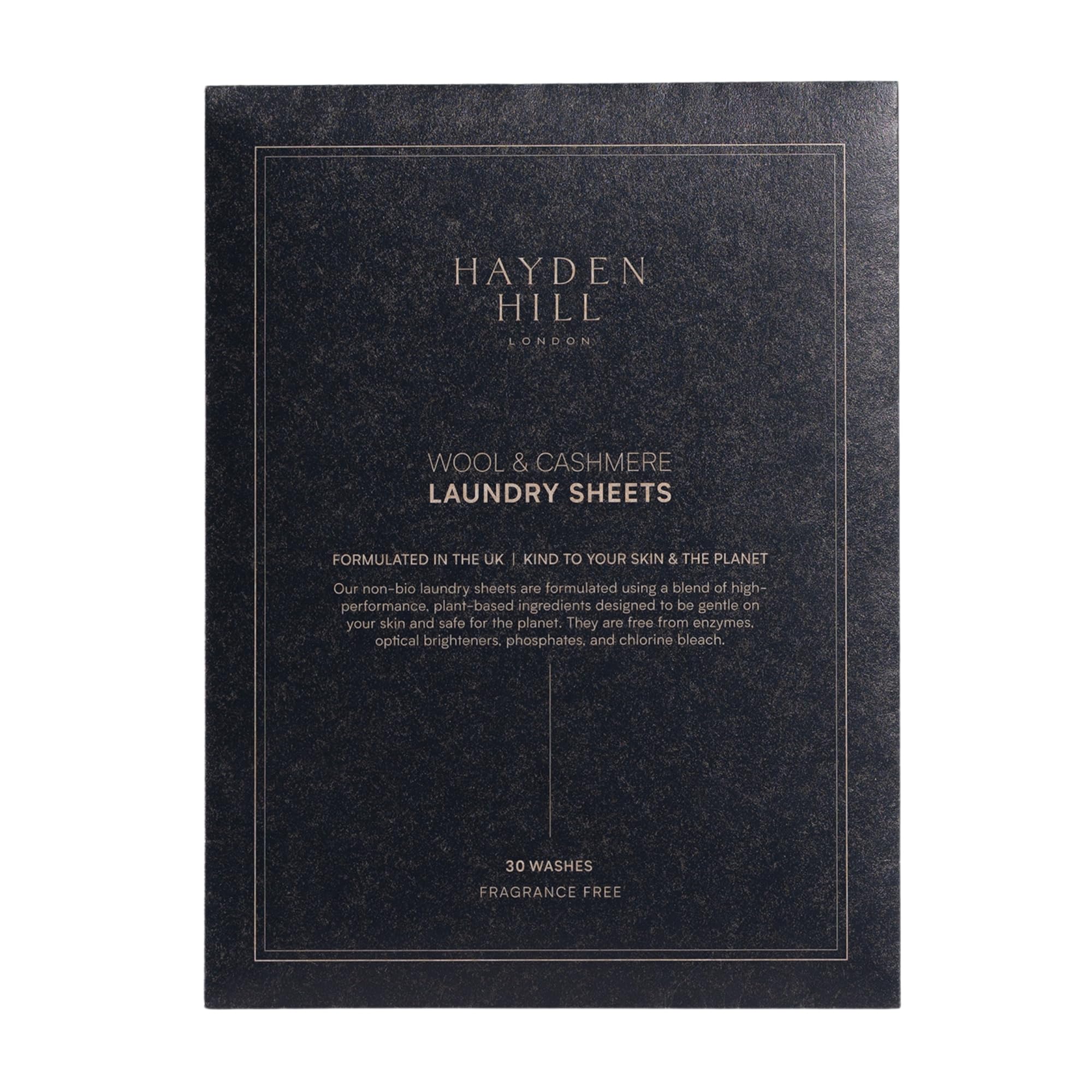 Hayden Hill Laundry Sheets For Cashmere and Wool - Fragrance Free Detergent - 30 Washes (15 Sheets) - Non-Bio Plant Based - Kind To Your Skin and for
