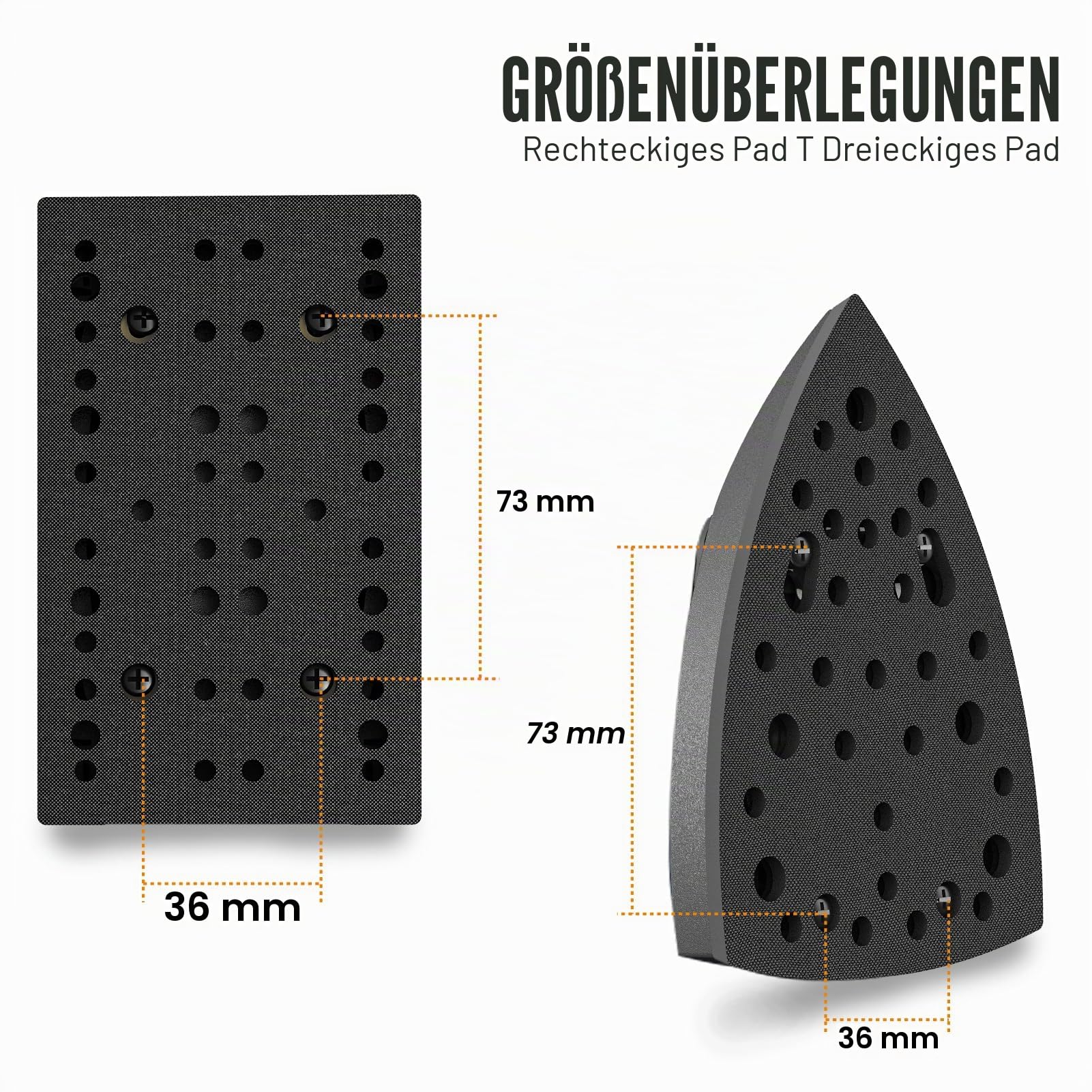 MAXXT 2IN1 Bürstenloser Delta- und Rechteckschleifer 350W, 6-stufige Drehzahlregelung (4000-10000 U/min), Stopp in 1-2 Sekunden, Inkl. 20 Schleifblätter, für enge Ecken und Feinschliff