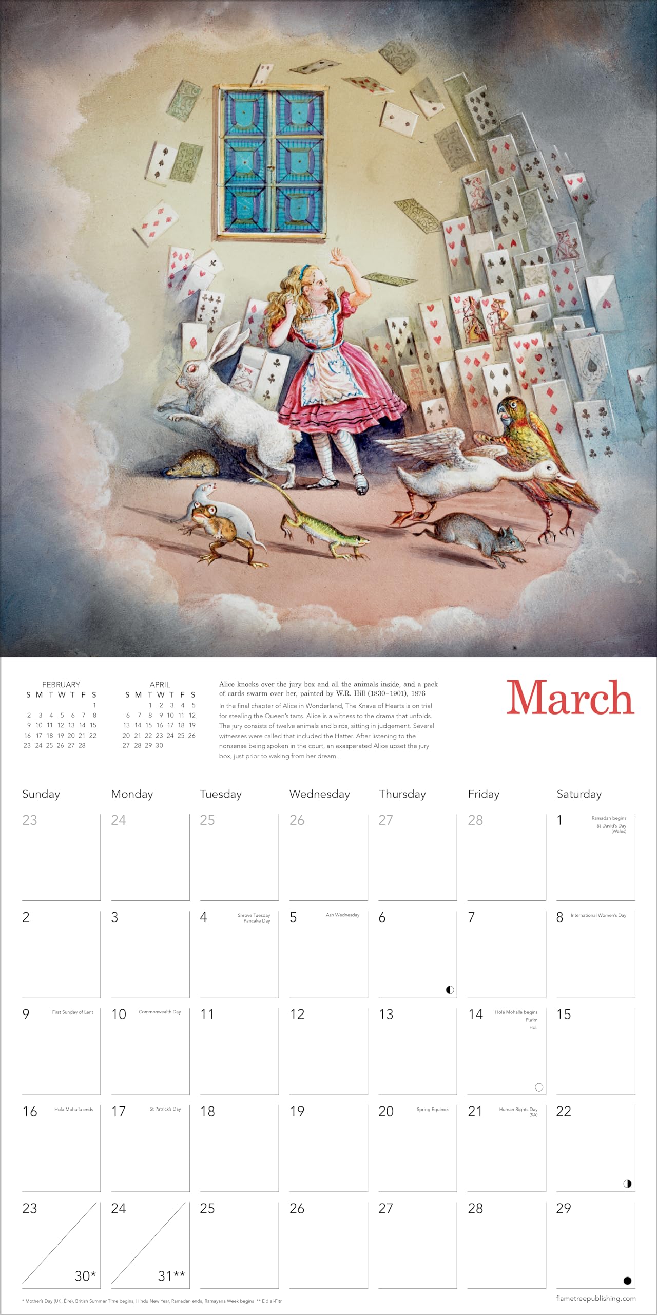 Science Museum: Alice in Wonderland Wall Calendar 2025 (Art Calendar): Original Flame Tree Publishing-Kalender [Kalender]