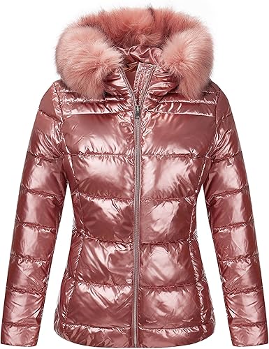 Miniatura 8 de Bellivera Chaqueta Acolchada Ligera para Mujer, Abrigos de Invierno para Mujer Cálidos Acolchados de Burbujas con Capucha y Cuello de Piel Sintética