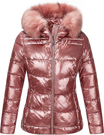 Bellivera Womens Quilted Puffer Jacket Slim Fit Hood Winter Coat