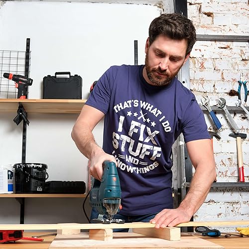 Miniatura 3 de Camiseta divertida con texto en inglés "I fix Stuff" para hombre