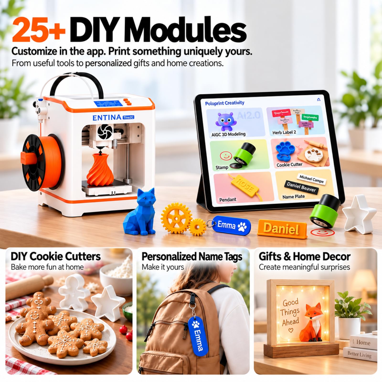 Entina Tina2C 3D Printer - Beginner Friendly! -4