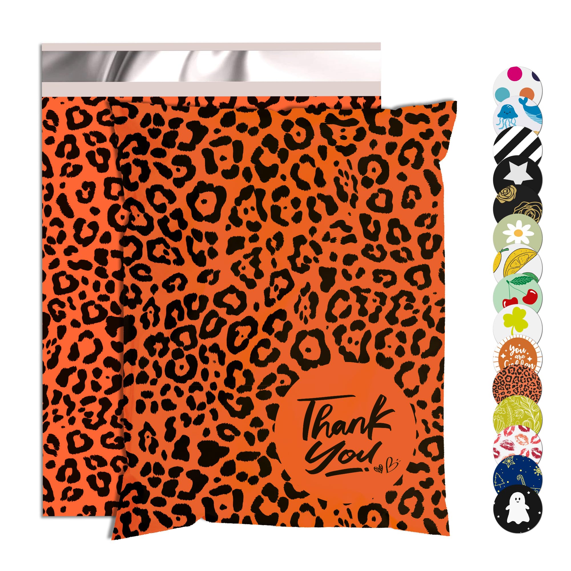 Jowlroel Thank You Poly Mailer 14.5x19 Inch 50 Pcs, Waterproof and Tear-Resistant Shipping Bags for Clothing, Strong Mailing Bags with Self-Seal, Cute