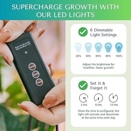 Miniatura 5 de Bandeja de inicio de semillas mejorada con luces de cultivo y alfombrilla térmica, medidor de suelo 3 en 1 y trampas adhesivas para mosquitos,