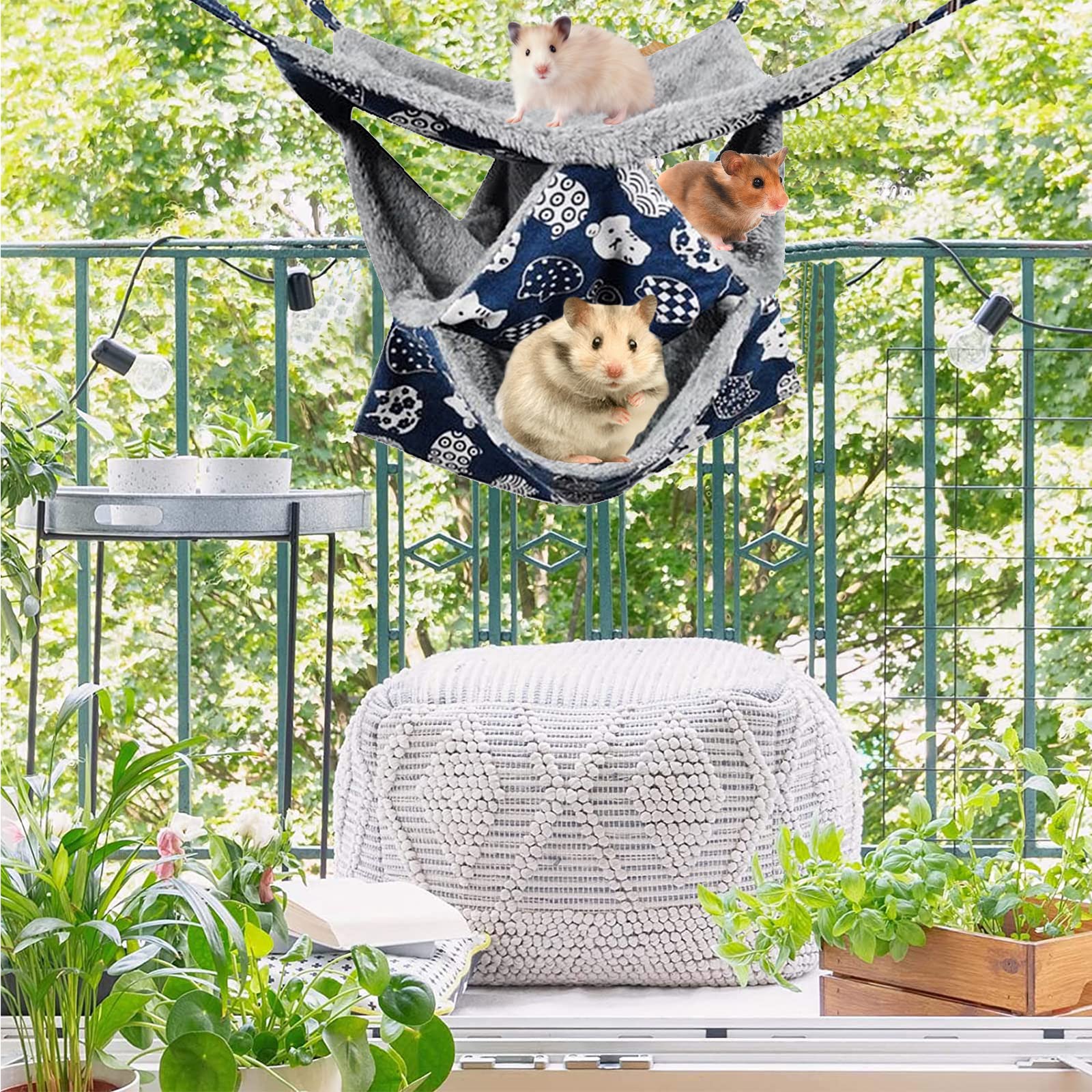 Hamster hangmat knaagdier hangmat kleine dieren hol huis warm hangend bed nest slaapzak kleine dieren bed slaapmat voor fretten eekhoorntjes chinchilla's Sugar Gilder andere kleine dieren (groen
