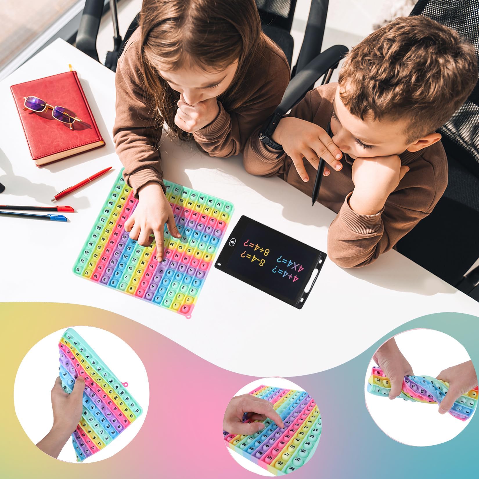Pop It De Multiplicar 2 En 1 Con Tabla De Sumar | Juguete Fidget De Silicona Para Aprender Matemáticas | Ideal Para Autismo Y TDAH