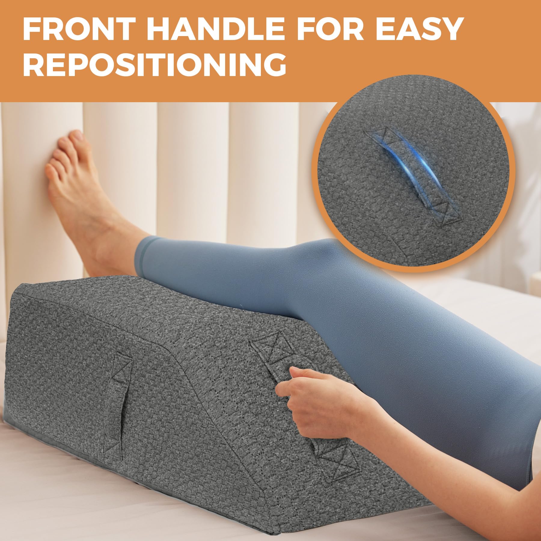 BIEEZZK Almohada elevadora de piernas, almohadas de elevación de piernas para después de la cirugía, hinchazón, almohada de elevación de la circulación sanguínea, almohada de pierna para aliviar el