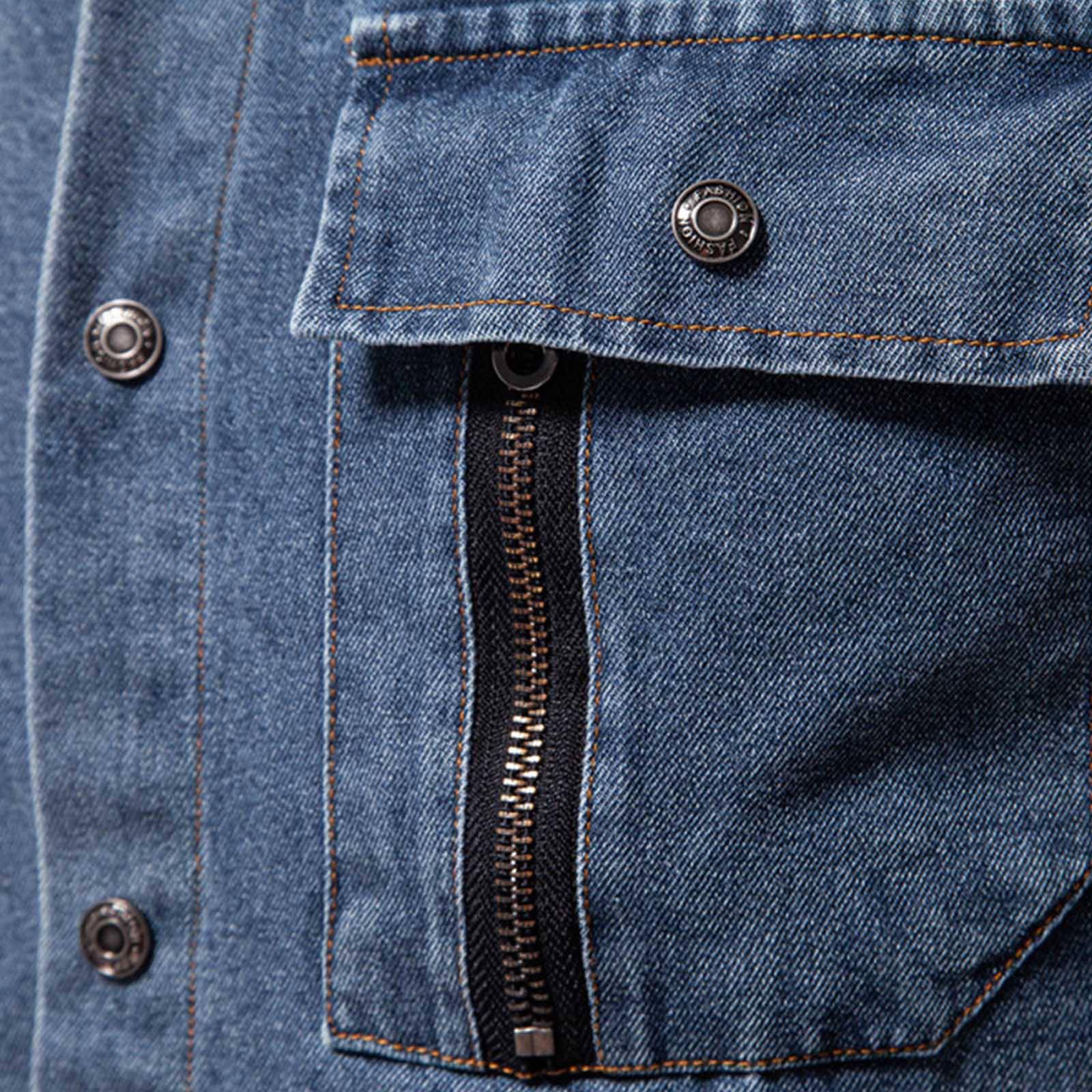 Camicia di Jeans Uomo, Camicia Denim Uomo, Camicia a Denim Camicie Regolare Classiche a Maniche Lunghe Casual Cotone Camicie da Cerimonia Business con Tasca Camicia Uomo Regular Camicia Uomo Estiva