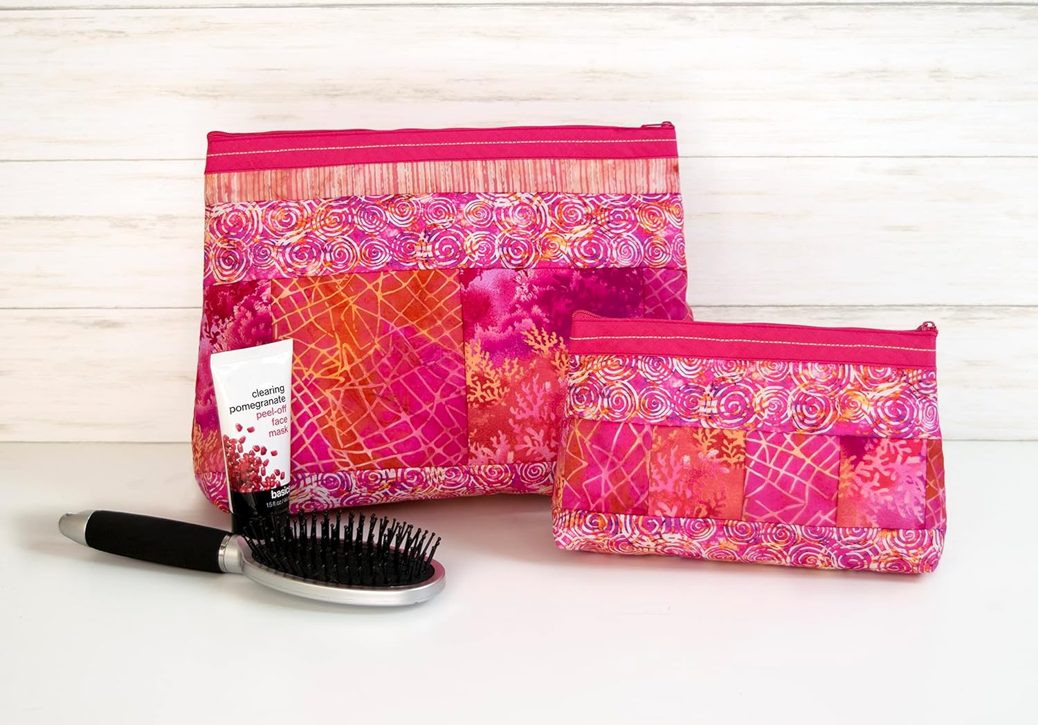 June Tailor Cosmetic Bags (2) Sewing Kit, Pink Zipper (JT-1867)