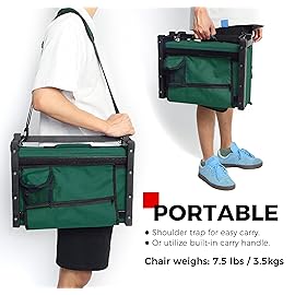 SPORT BEATS Stadium Seats with Back Support Bleacher Chairs with Back and Cushion Thick Padded Bleacher Seats Includes Shoulder Strap Huntergreen 2pcs