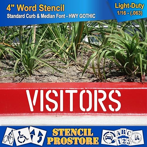 Miniatura 7 de Plantillas para bordillos y medianas, plantilla de visitantes de 4 pulgadas, 4 x 18 x 18 pulgadas, grado profesional