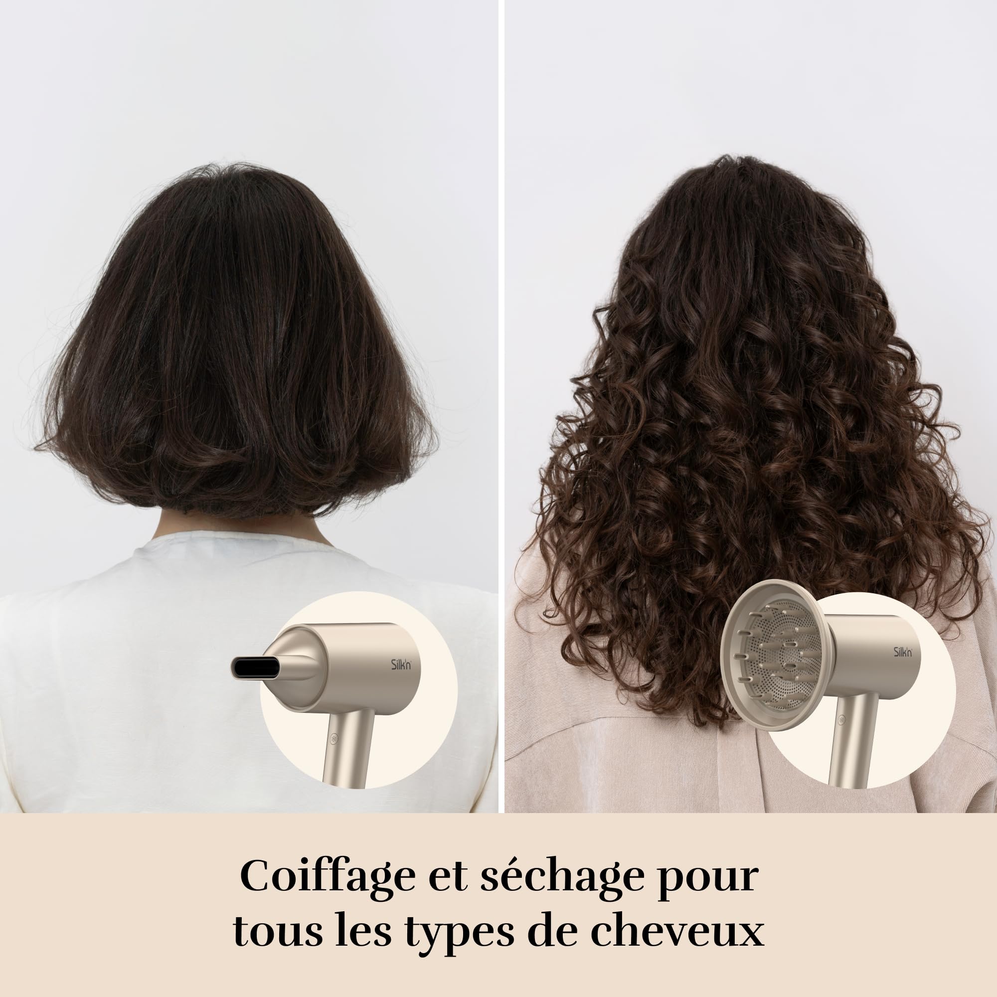 Silk'n Sèche cheveux - SilkyAir Pro - Technologie ionique et flux d'air concentré - Diffuseur , 2 concentrateurs et étui de voyage inclus - Silencieux - Écran LED - 18 modes - 1600 Watt - Or rose