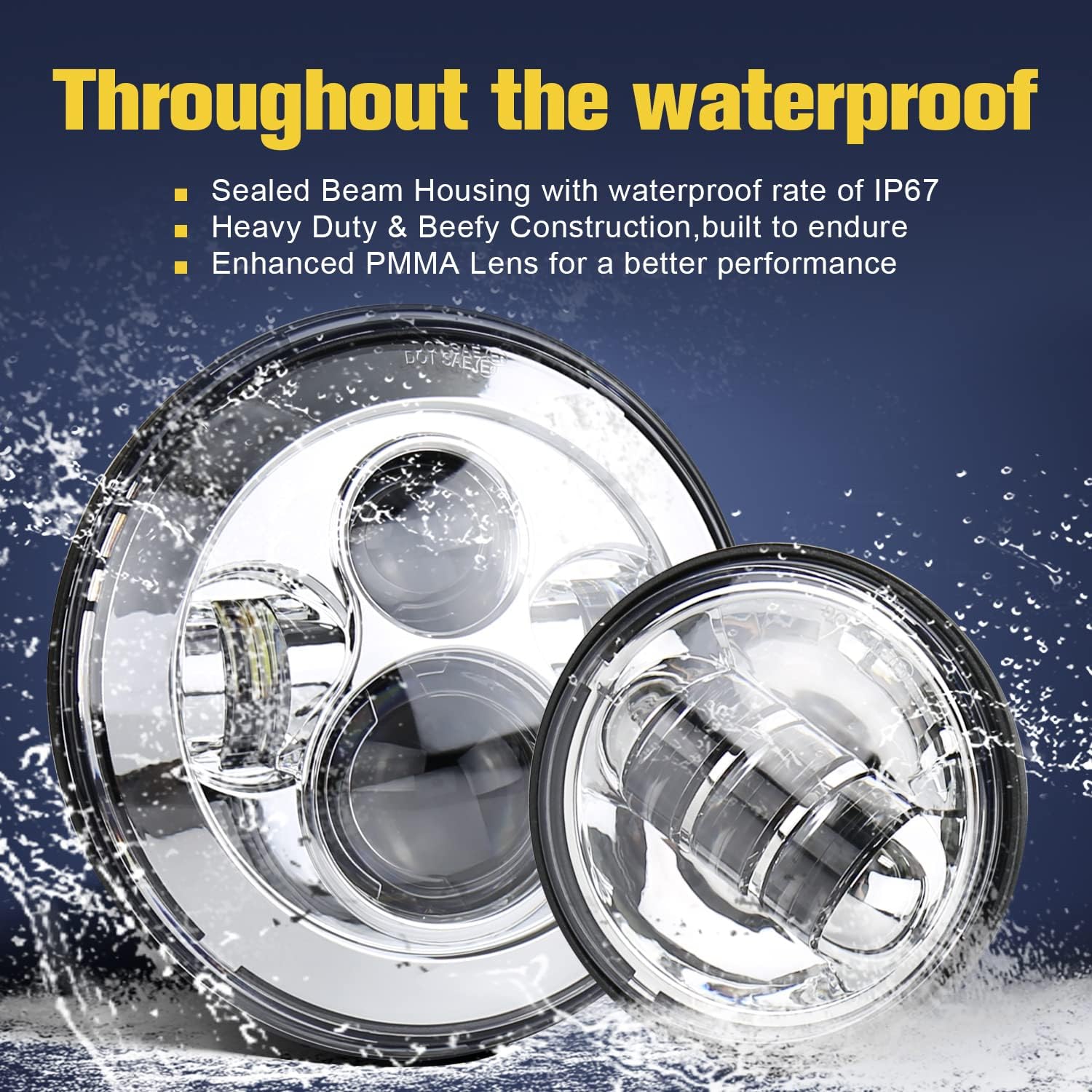 Blасk Frіdау Sаlе 2022 HYZZ 7 inch LED Headlight 4.5 inch Fog Passing Lights Kit Motorcycle Compatible with Harley Davidson Fat Boy Street Glide Heritage Softail Road King Electra Glide Ultra Classic Switchback Chrome-No Halo