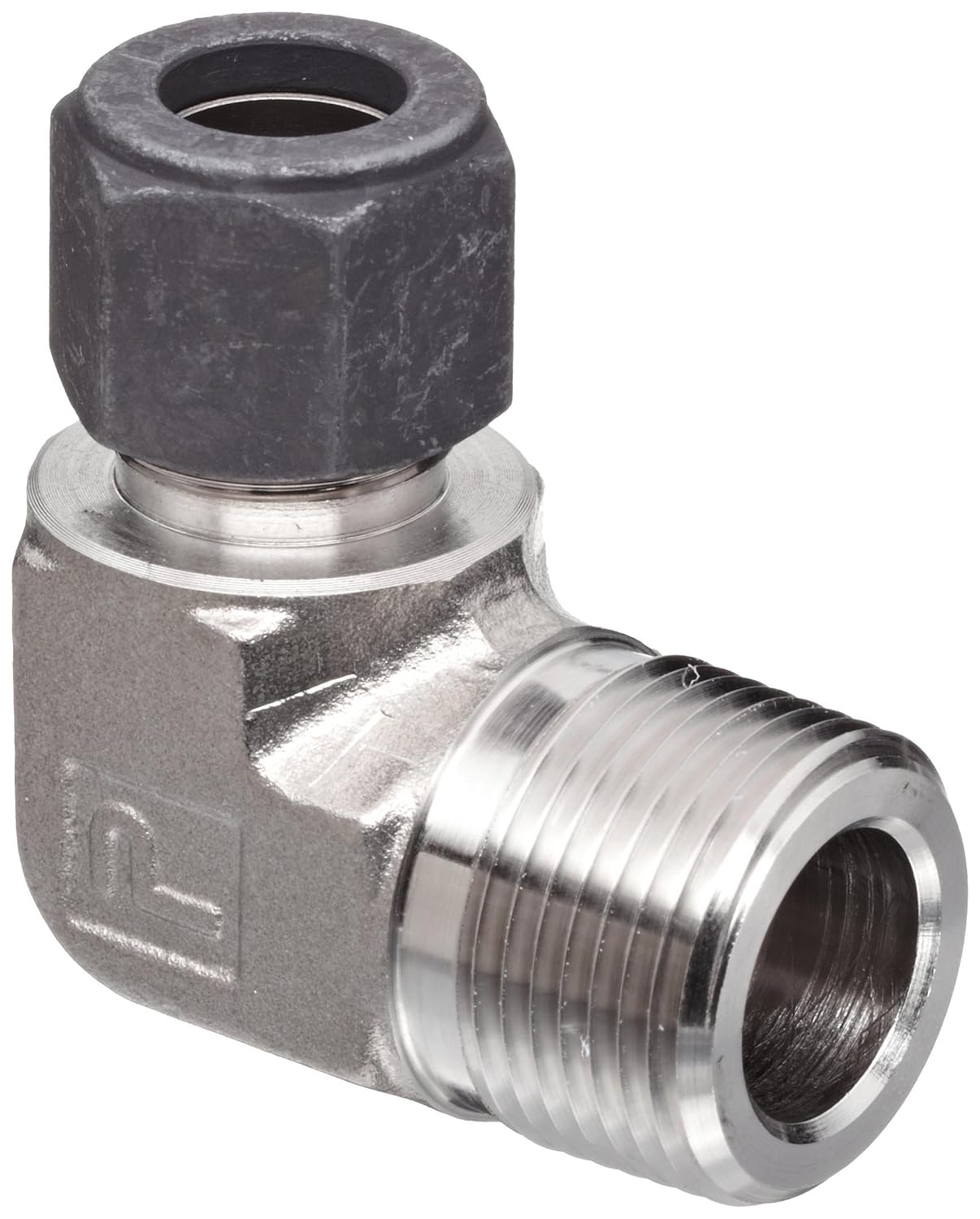 Parker CPI 8-4 CBZ-SS 316 Stainless Steel Compression Tube Fitting, 90 Degree Elbow, 1/2" Tube OD x 1/4" NPT Male