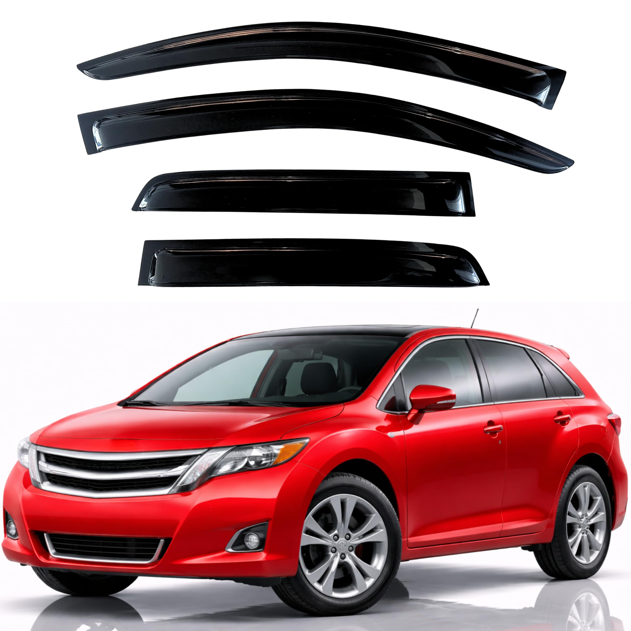 KPY Rain Guards Fit for 2009-2016 Toyota Venza, Out-Channel Window Visors Vent Wind Deflectors 4PC, Car Accessories for 09-16 Venza