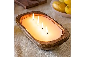 Wooden Dough Bowl Candle